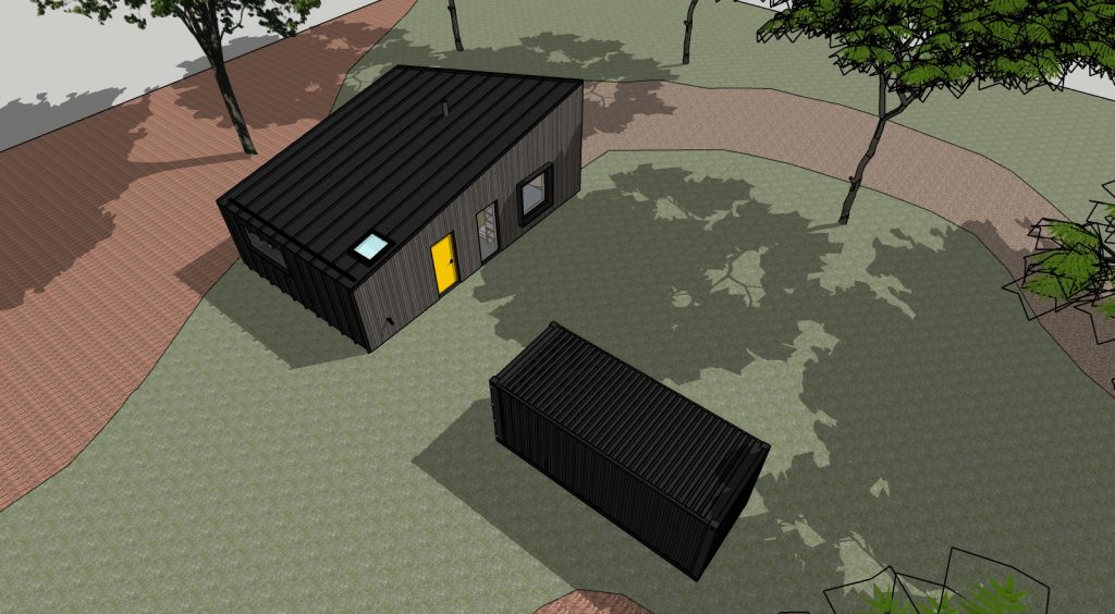 Construction d'un logement minimaliste dans le bois de Morville